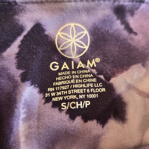 Gaiam Om High-Waisted 7/8 Pocket Leggings | Purple Tie Dye | S - Picture 7 of 8
